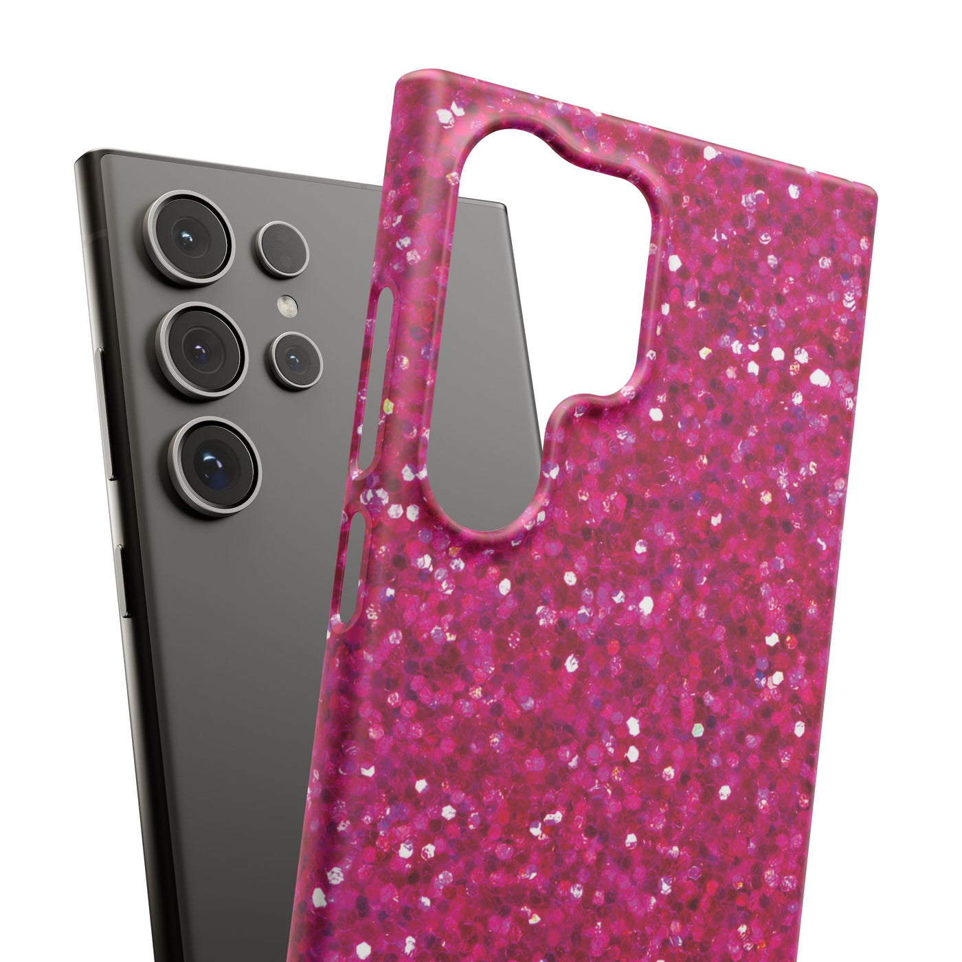 Snap Non-Glitter Muted Pink Play on "Faux" Glitter Effect Cute Phone Cases for Samsung and Iphone, 16, 15, 14, S24, S23, S22, S21, S20, Plus and Ultra