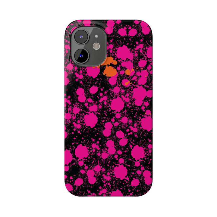 Slim Cute Phone Cases for Iphone - | iPhone 15 Case | iPhone 15 Pro Max Case, Iphone 14 Case, Iphone 14 Pro Max, Iphone 13, Pink Orange Paint Splash - Studio40ParkLane