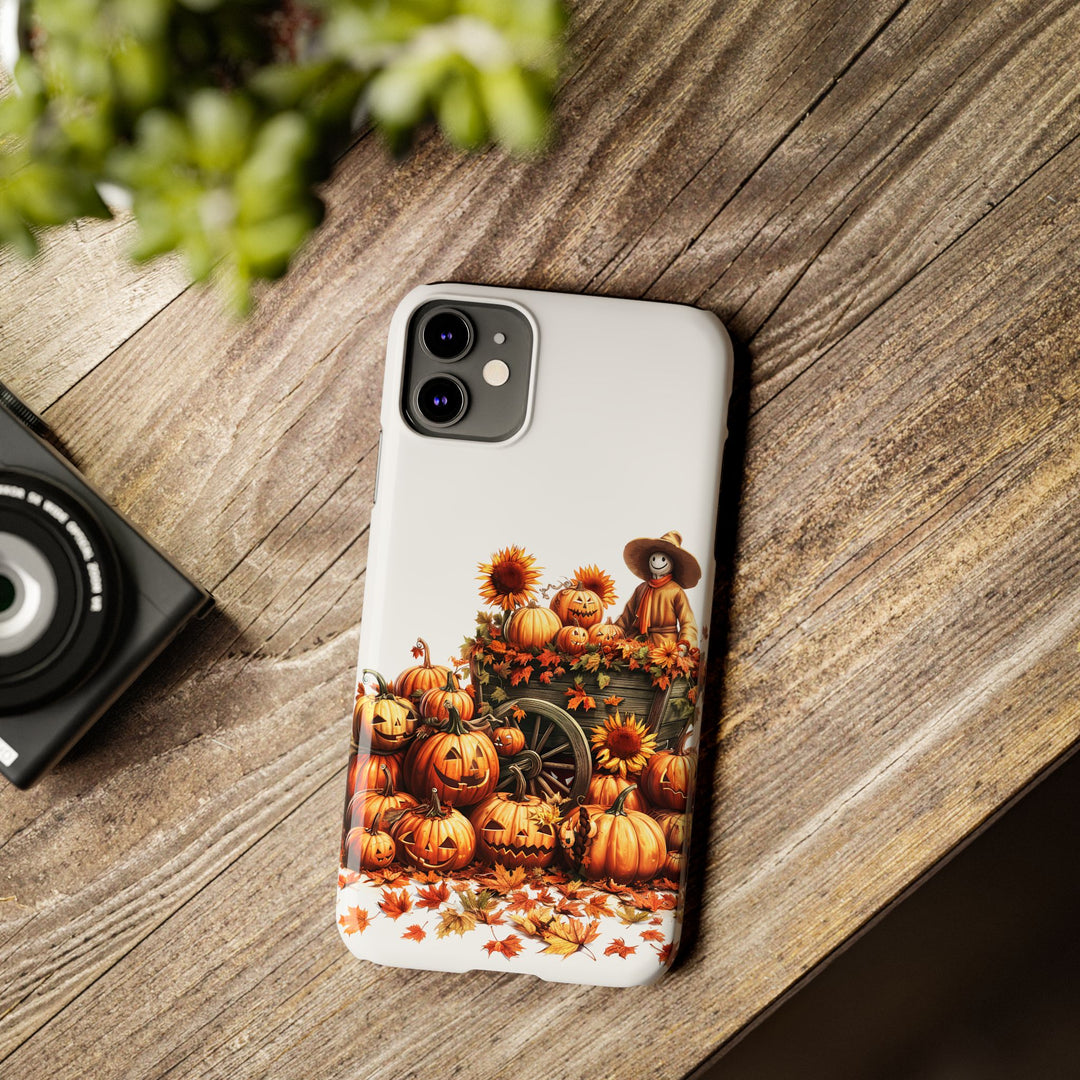 Slim Fall Leaves Scarecrow Slim Cute Phone Cases for Iphone | iPhone 15 Case | iPhone 15 Pro Max Case, Iphone 14, Iphone 14 Pro Max, Iphone 13 - Studio40ParkLane