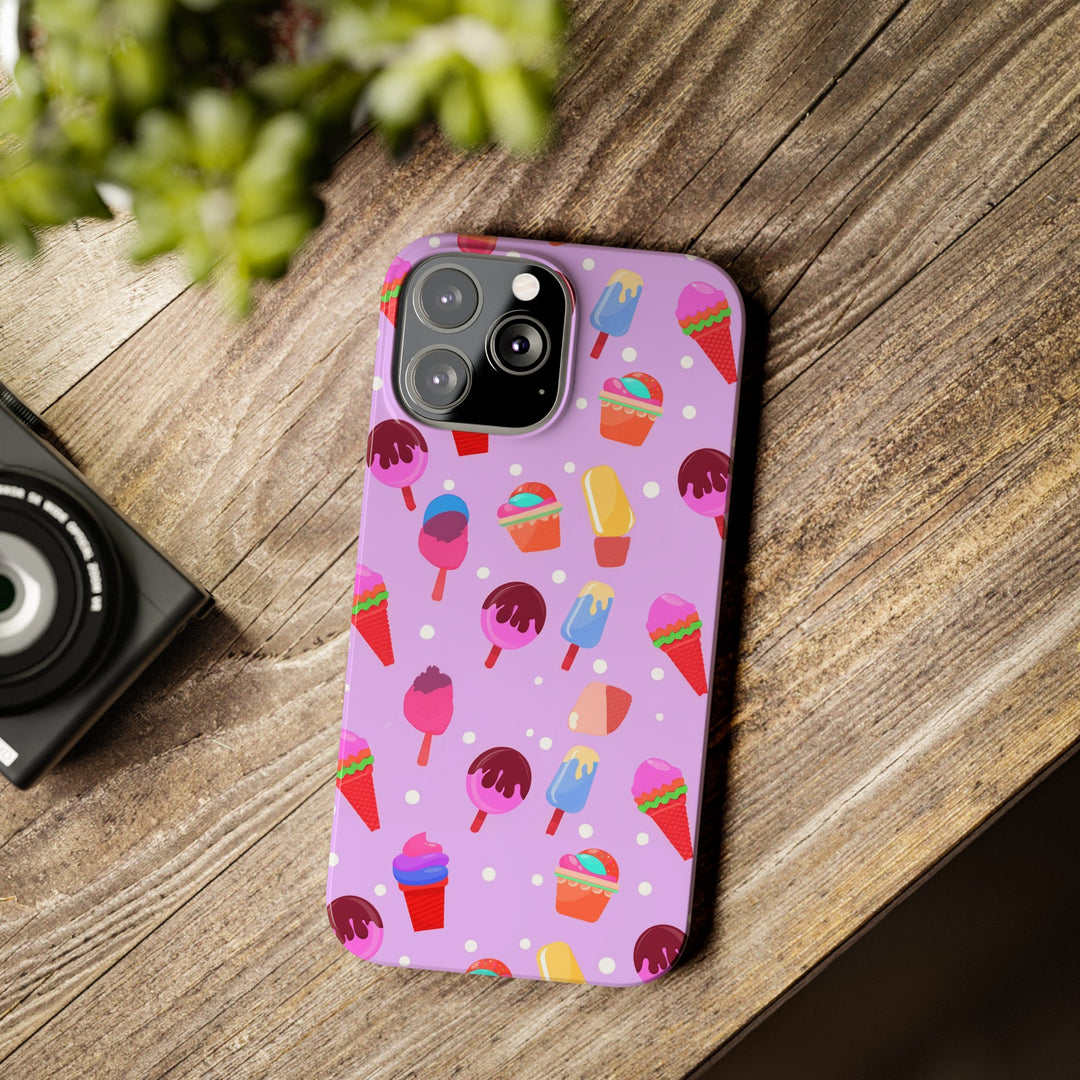 Slim Cute Phone Cases for Iphone - | iPhone 15 Case | iPhone 15 Pro Max Case, Iphone 14 Case, Iphone 14 Pro Max, Iphone 13, Summer Ice - cream Pink - Studio40ParkLane