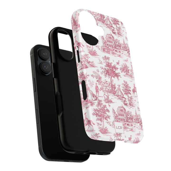 Personalized Custom French Toile Tough Cute Phone Case For Apple iPhone 18, 17, 16, 15 14, Pro Max, Samsung Galaxy S26, S25, S24 Plus Ultra