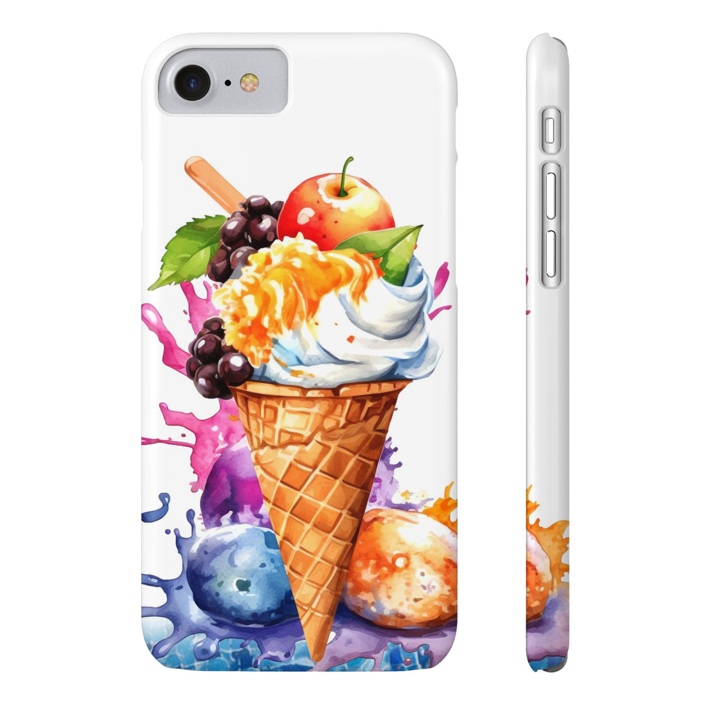 Slim Summer Ice Cream Cone Slim Cute Phone Cases for Iphone  | iPhone 15 Case | iPhone 15 Pro Max Case, Iphone 14, Iphone 14 Pro Max, Iphone 13