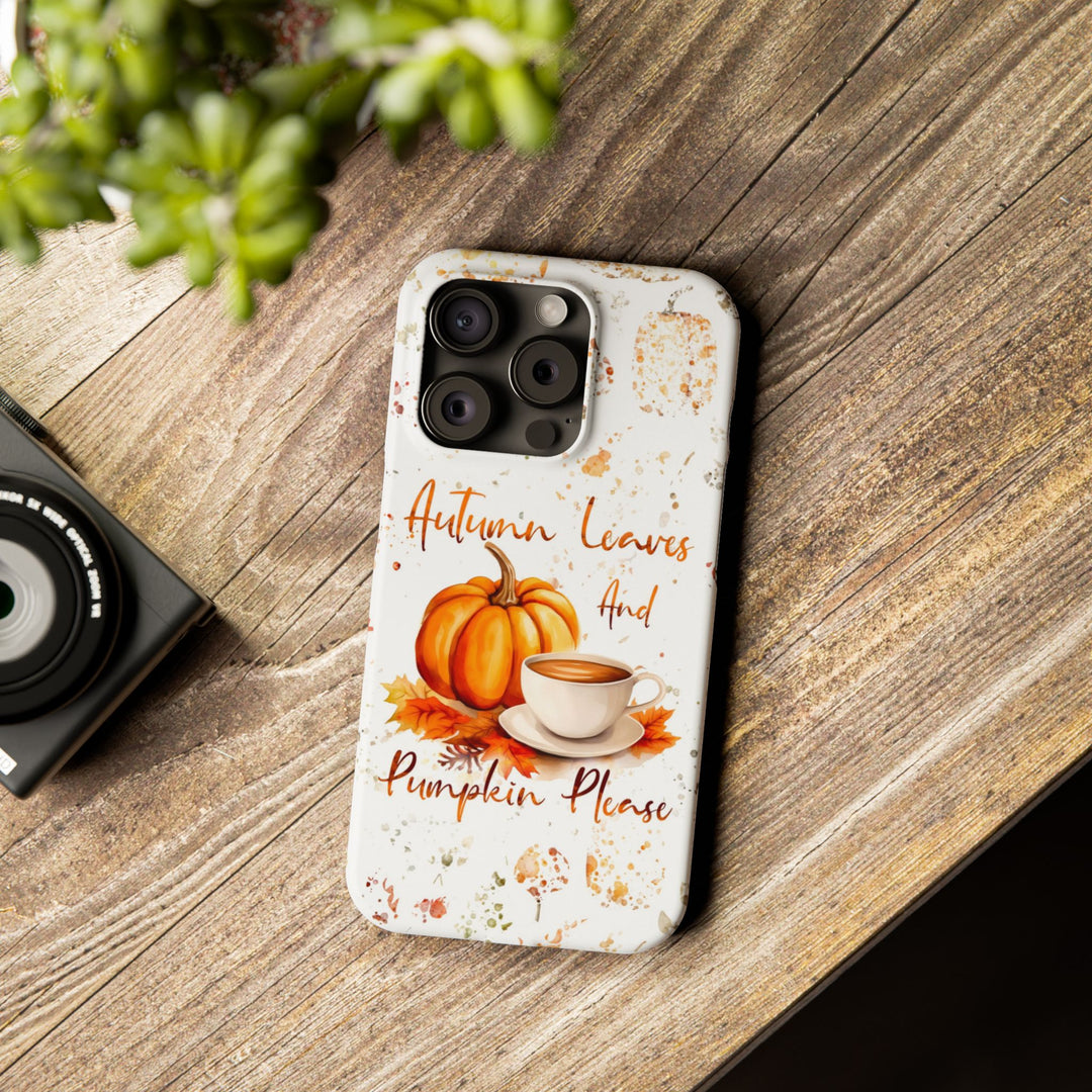 Slim Fall Leaves and Pumpkins Slim Cute Phone Cases for Iphone | iPhone 15 Case | iPhone 15 Pro Max Case, Iphone 14, Iphone 14 Pro Max, Iphone 13 - Studio40ParkLane