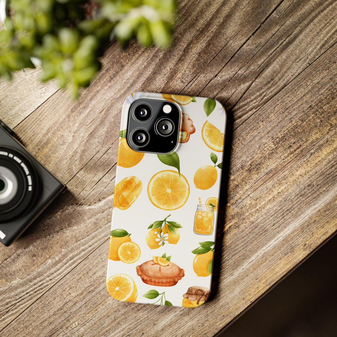 Slim Cute Phone Cases for Iphone - | iPhone 15 Case | iPhone 15 Pro Max Case, Iphone 14 Case, Iphone 14 Pro Max, Iphone 13, Summer Fruit Lemon - Studio40ParkLane
