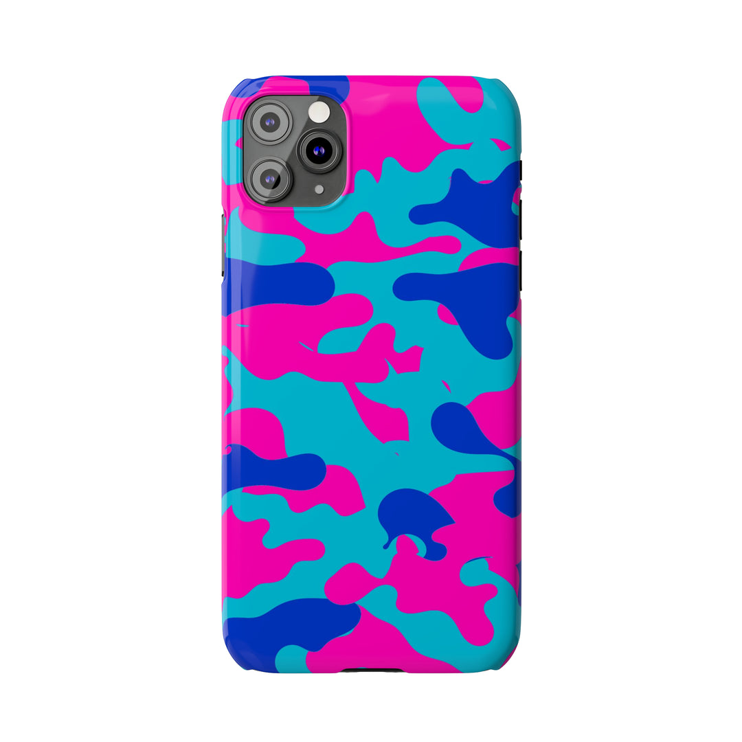 Slim Cute Phone Cases for Iphone - | iPhone 15 Case | iPhone 15 Pro Max Case, Iphone 14 Case, Iphone 14 Pro Max, Iphone 13, Blue Pink Camouflage - Studio40ParkLane