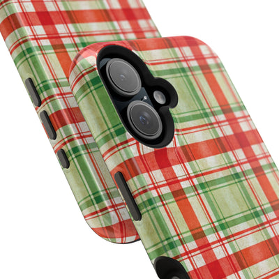 Aesthetic Tough Magsafe Red Green Checkered Phone Case - For iPhone 17 Pro Max iPhone 16 Pro iPhone 15 Iphone 14 Plus 13 Pro 12 11 10 - Studio40ParkLane