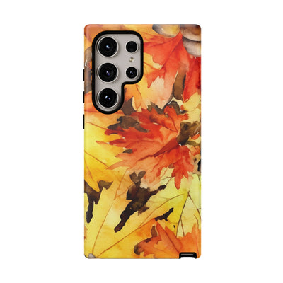 Impact Resistant, Fall Leaves, Cute Phone Cases for Samsung S24, S23, S22, S21, IPhone 15 pro Iphone 14 pro Iphone 13 IPhone 12 Iphone 11