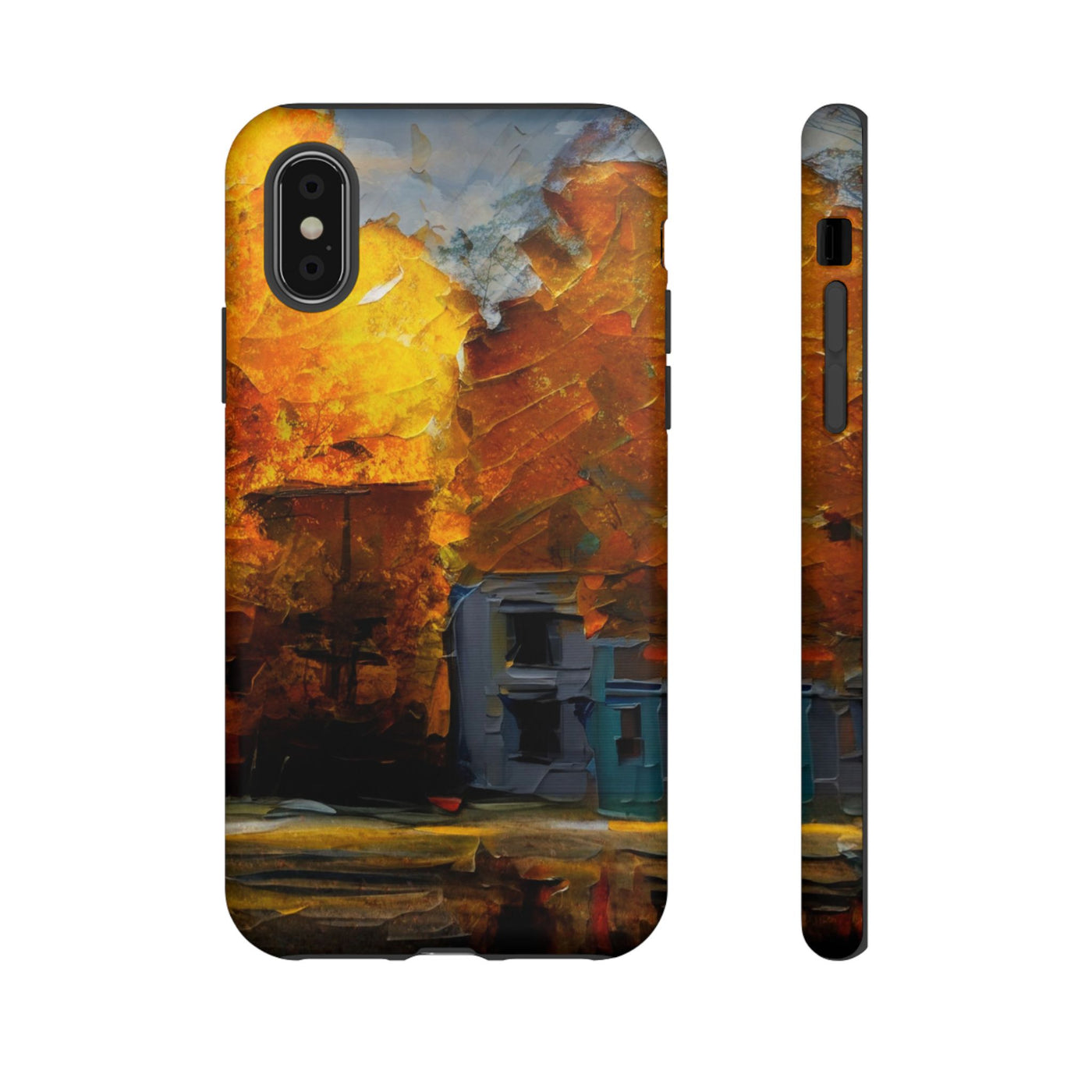 Impact Resistant, Fall Leaves Oil Painting, Cute Phone Cases for Samsung S24, S23, S22, S21, IPhone 15 pro Iphone 14 pro Iphone 13 IPhone 12 Iphone 11