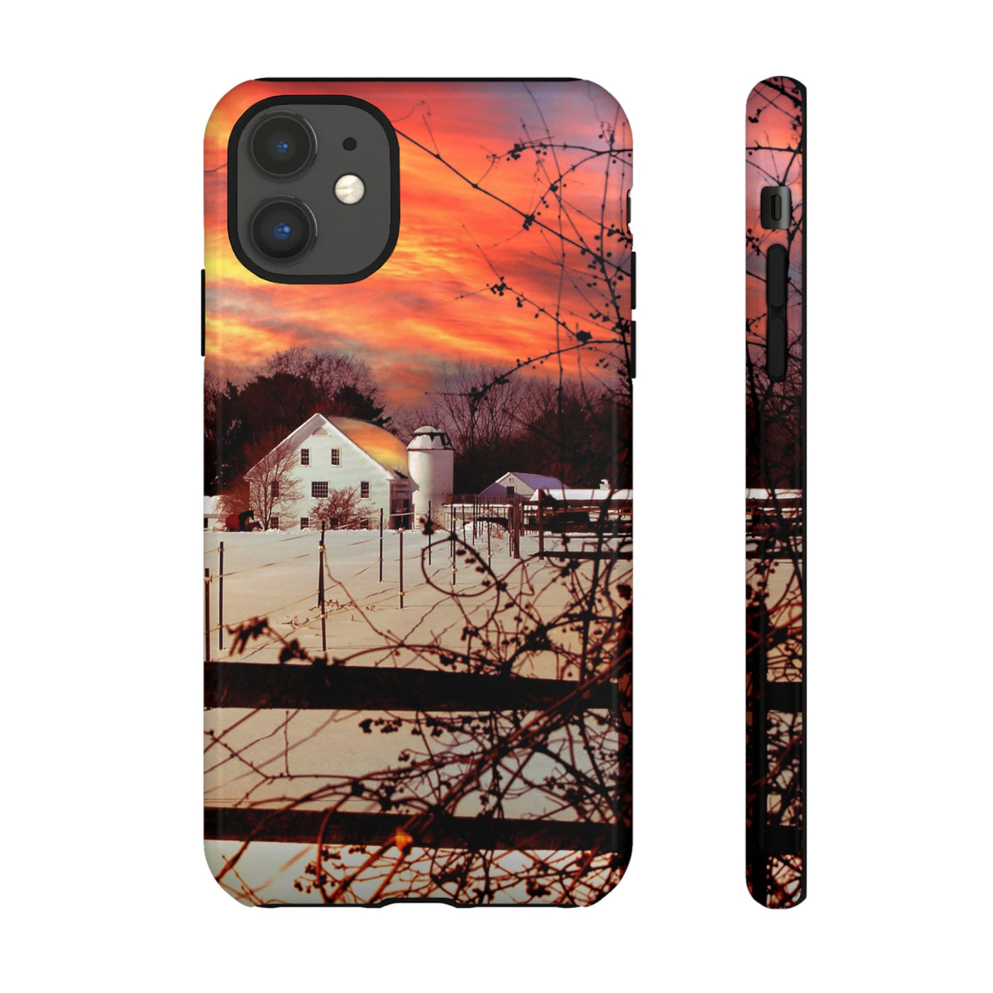 Impact Resistant, Winter Sunset Cute Phone Cases for Samsung S24, S23, S22, S21, IPhone 15 pro Iphone 14 pro Iphone 13 IPhone 12 Iphone 11