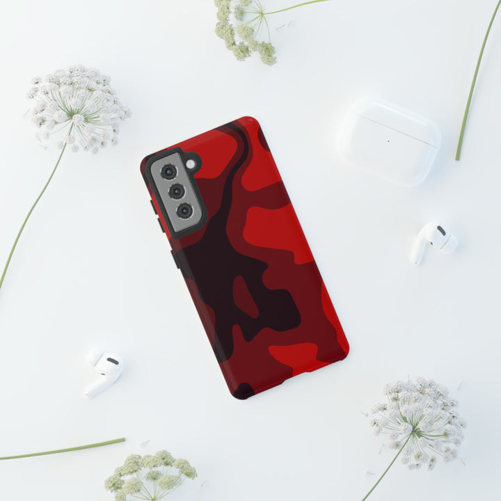 Cute Phone Case | Cool Camouflage Red Black Samsung Phone Case | Galaxy S23 Case, S22 Case, S21, S20 | 2 Layered Case - Studio40ParkLane