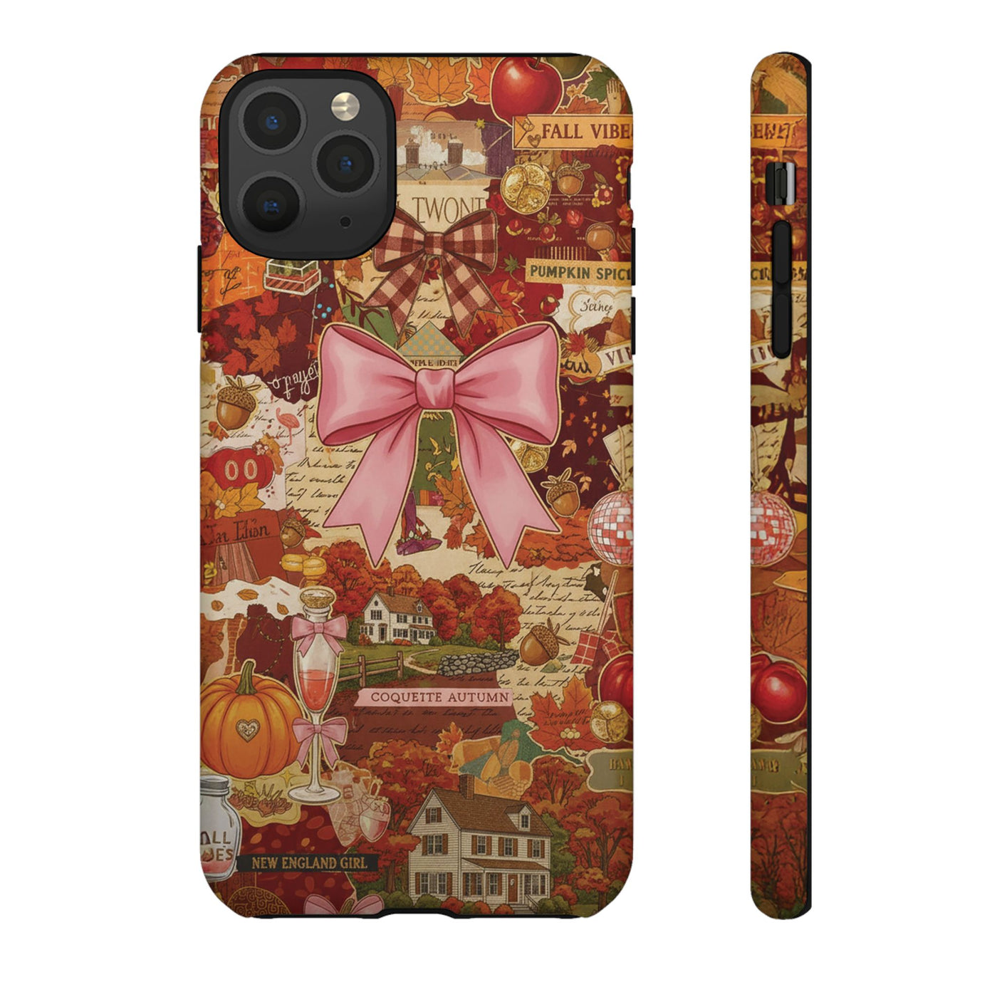 New England Fall Coquette Collage Tough Premium Phone Case - For iPhone 16 Pro Max iPhone 15 Pro iPhone Iphone 14 Plus 13 Pro 12 11 10 XR XS
