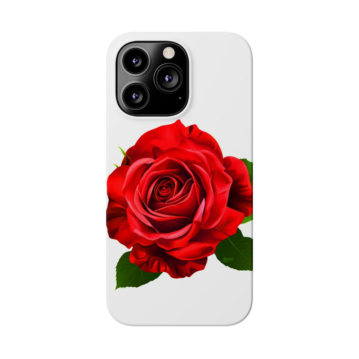 Slim Red Rose Flowers Gift for Her Cute Phone Cases for Iphone 16 Pro Max | iPhone 15 Case | iPhone 15 Pro Max Case, Iphone 14, Iphone 14 Pro Max, Iphone 13 12 11 8 7 - Studio40ParkLane