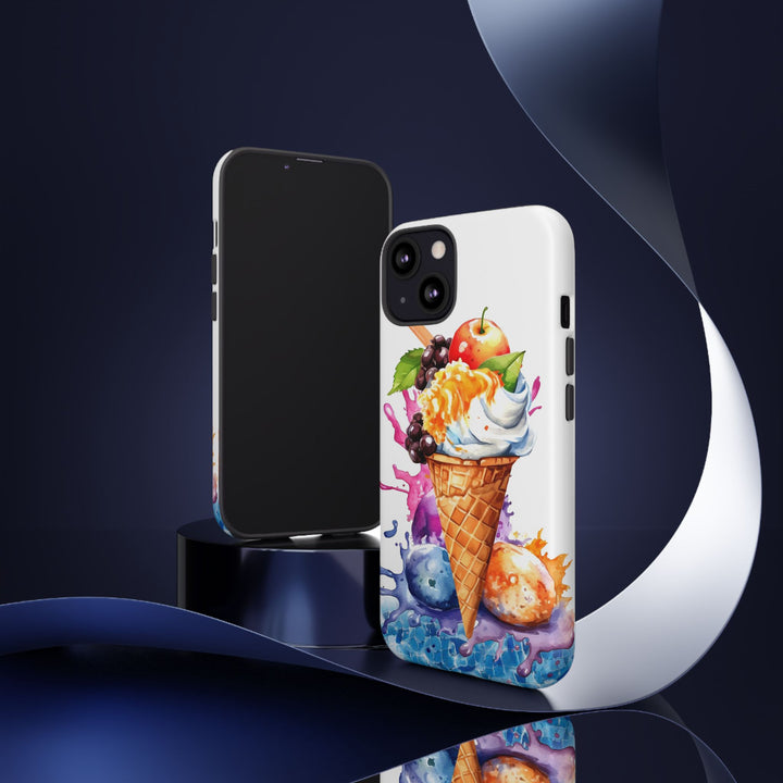 Impact Resistant, Summer Ice Cream Cone, Cute Phone Cases for Samsung S24, S23, S22, S21, IPhone 15 pro Iphone 14 pro Iphone 13 IPhone 12 Iphone 11 - Studio40ParkLane