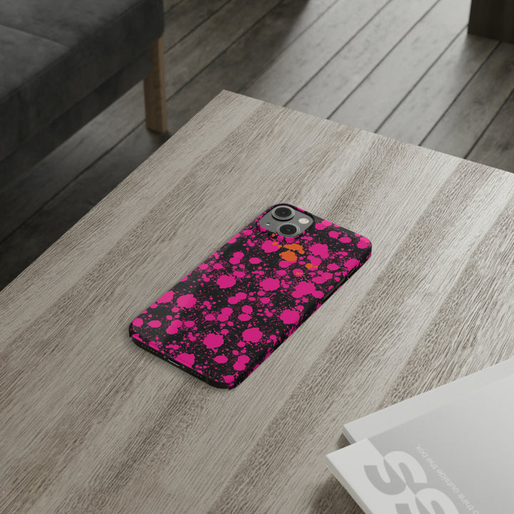 Slim Cute Phone Cases for Iphone - | iPhone 15 Case | iPhone 15 Pro Max Case, Iphone 14 Case, Iphone 14 Pro Max, Iphone 13, Pink Orange Paint Splash - Studio40ParkLane