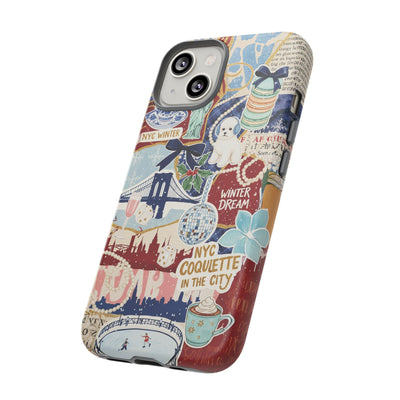 New York Winter Coquette Collage Tough Premium Phone Case - For iPhone 17 Pro Max iPhone 16 Pro iPhone 15 Iphone 14 Plus 13 Pro 12 11 10 XR