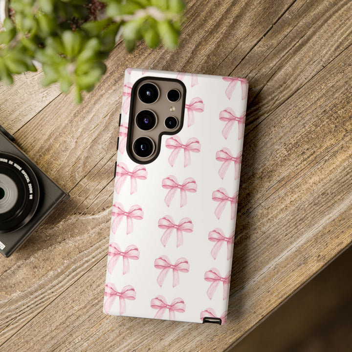 Pink Bows Cute Phone Case, for IPhone 16 Pro Max | Iphone 15, Iphone 14, IPhone 13 Case, 11 8 7, Samsung Galaxy S24, S23, S22, S21, 2 Layer Protection - Studio40ParkLane
