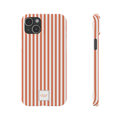 Slim Custom Personalized Winter Peach Striped Phone Case for Iphone 17 - | iPhone 16 Pro Max Case | iPhone 15 Case Iphone 14 13 12 11 10 9 8 - Studio40ParkLane
