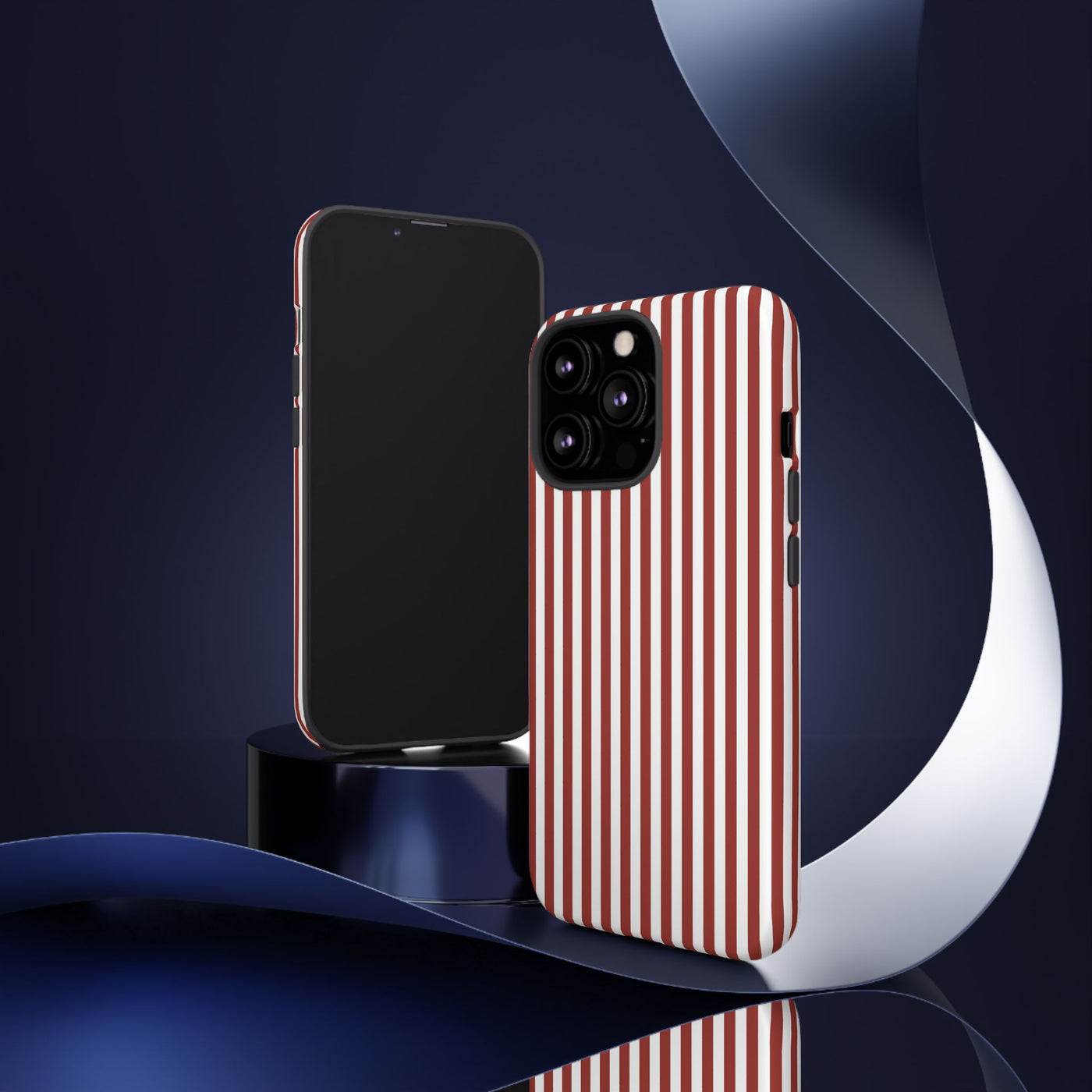 Tough Premium Red Stripes Phone Case Gift for Her - For Apple iPhone 16 Pro Max 16e iPhone 15 Pro iPhone Iphone 14 Plus 13 Pro 12 SE XR - Studio40ParkLane