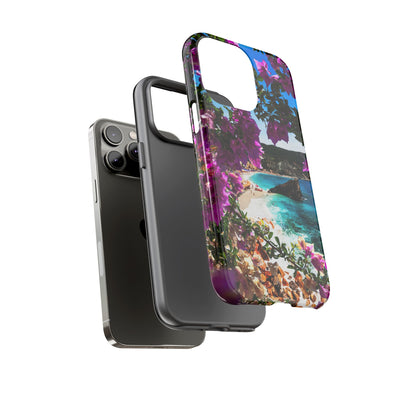 Impact Resistant, Bougainvillea Seaview, Cute Phone Cases for Samsung S24, S23, S22, S21, IPhone 15 pro Iphone 14 pro Iphone 13 IPhone 12 Iphone 11