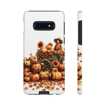 Impact Resistant, Fall Leaves Scarecrow, Cute Phone Cases for Samsung S24, S23, S22, S21, IPhone 15 pro Iphone 14 pro Iphone 13 IPhone 12 Iphone 11