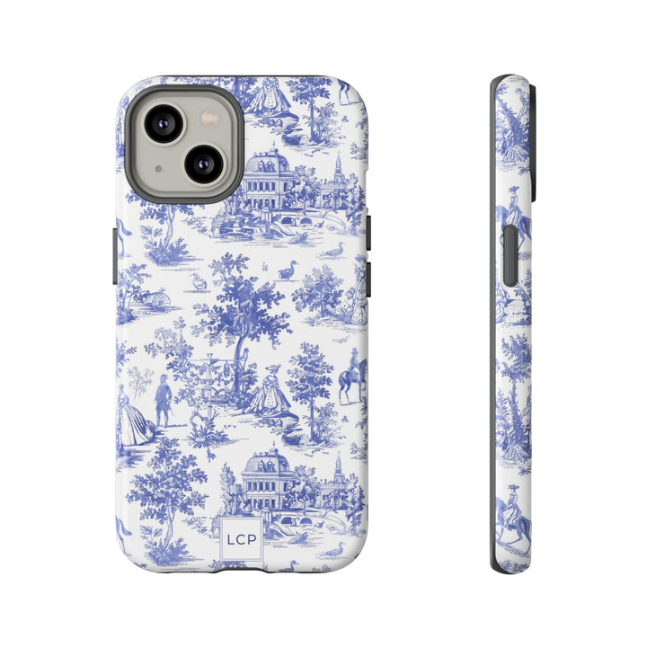 Personalized Custom French Toile Tough Cute Phone Case For Apple iPhone 18, 17, 16, 15 14, Pro Max, Samsung Galaxy S26, S25, S24 Plus Ultra