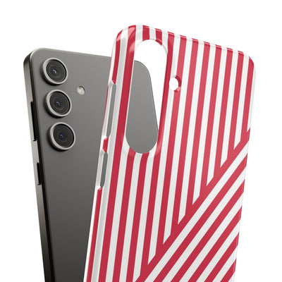 Aesthetic Winterberry Red Stripes Cute Phone Case Sleek Snap - For iPhone 17 Pro Max iPhone 16 Pro iPhone 15 Iphone 14 Plus 13 Pro 12 11 10 Gift - Studio40ParkLane