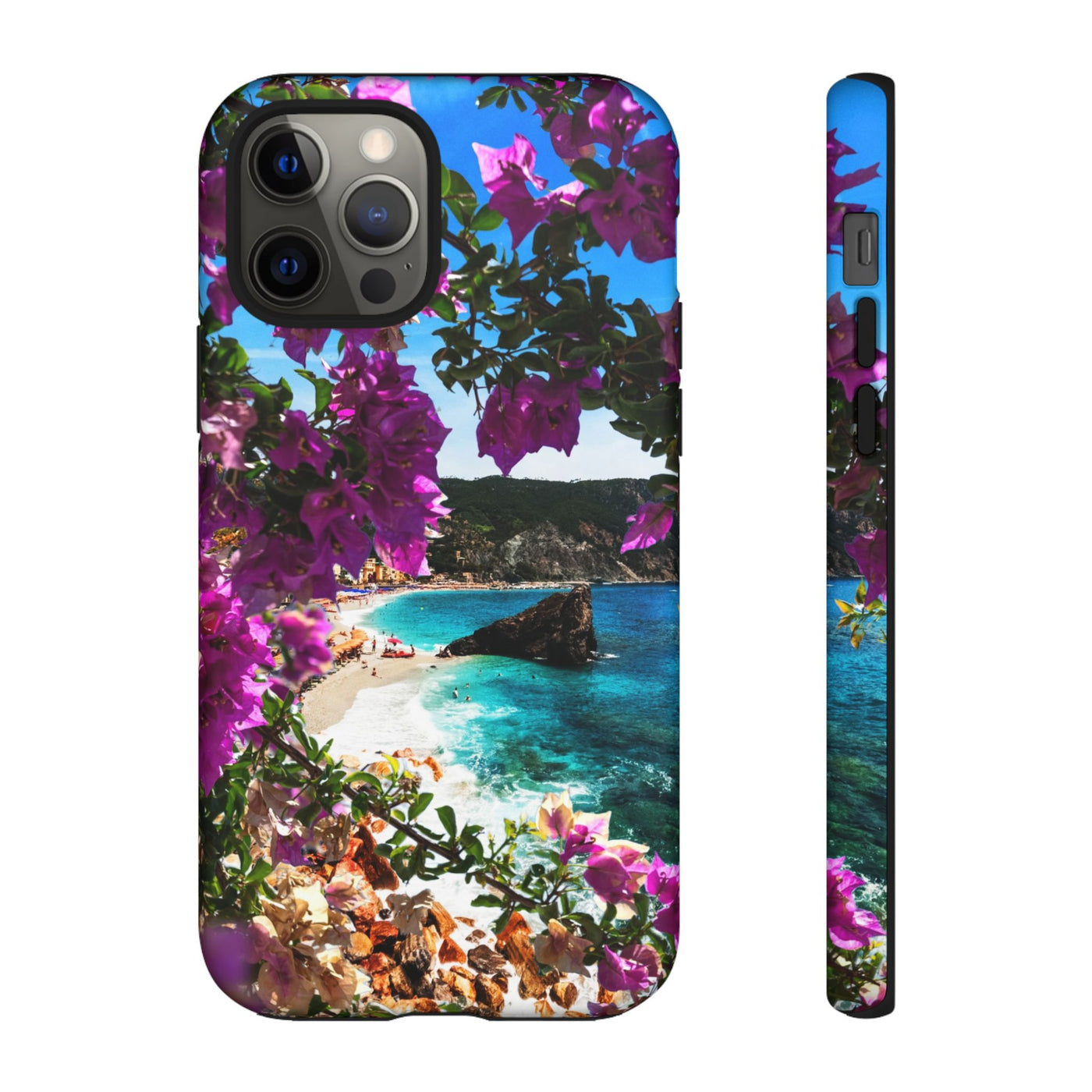 Impact Resistant, Bougainvillea Seaview, Cute Phone Cases for Samsung S24, S23, S22, S21, IPhone 15 pro Iphone 14 pro Iphone 13 IPhone 12 Iphone 11