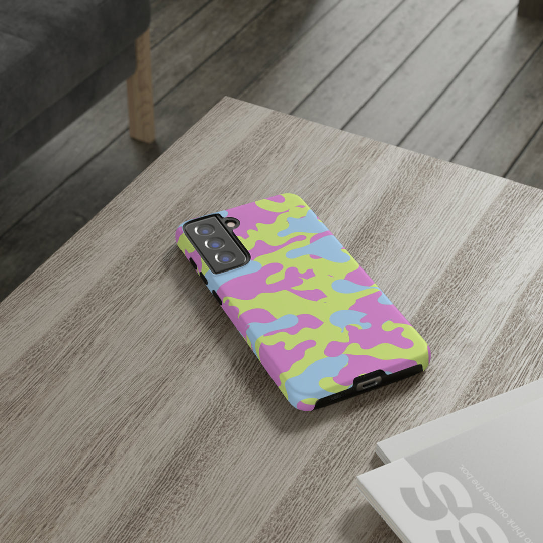 Cute Phone Case | Aesthetic Phone Cases| for Galaxy S23, S22, S21, S20 | Blue Pink Camouflage, Protective Phone Case - Studio40ParkLane