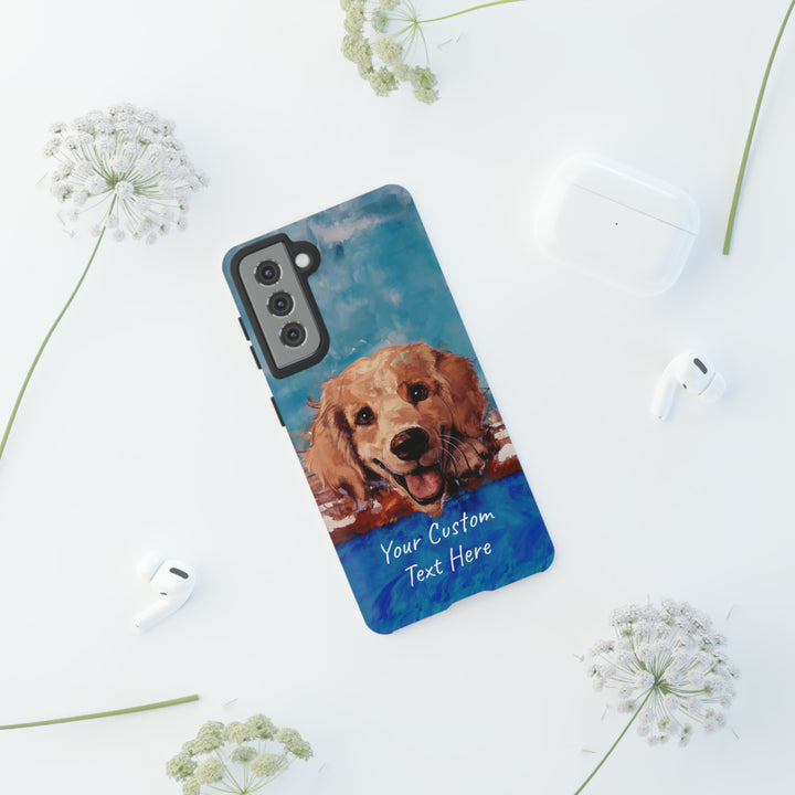 Personalize this Cute Samsung Phone Case | Golden Retriever Dog Samsung Phone Case | Galaxy S23, S22, S21, S20 | Personalized Samsung Cases - Studio40ParkLane