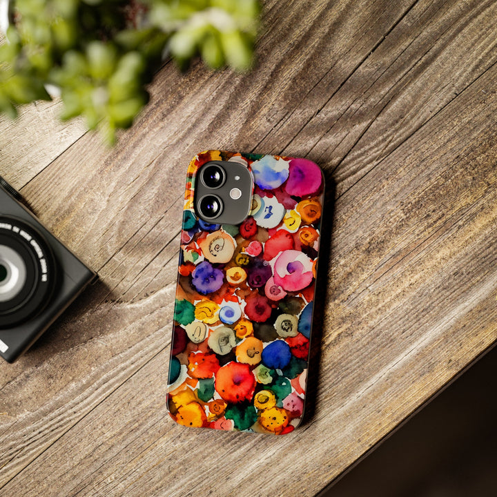 Slim Cute Phone Cases for Iphone | iPhone 15 Case | iPhone 15 Pro Max Case, Iphone 14, Iphone 14 Pro Max, Iphone 13, Colorful Buttons Abstract - Studio40ParkLane
