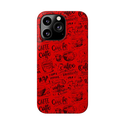 Slim Cute Phone Cases for Iphone - | iPhone 15 Case | iPhone 15 Pro Max Case, Iphone 14 Case, Iphone 14 Pro Max, Iphone 13, Red Black Coffee