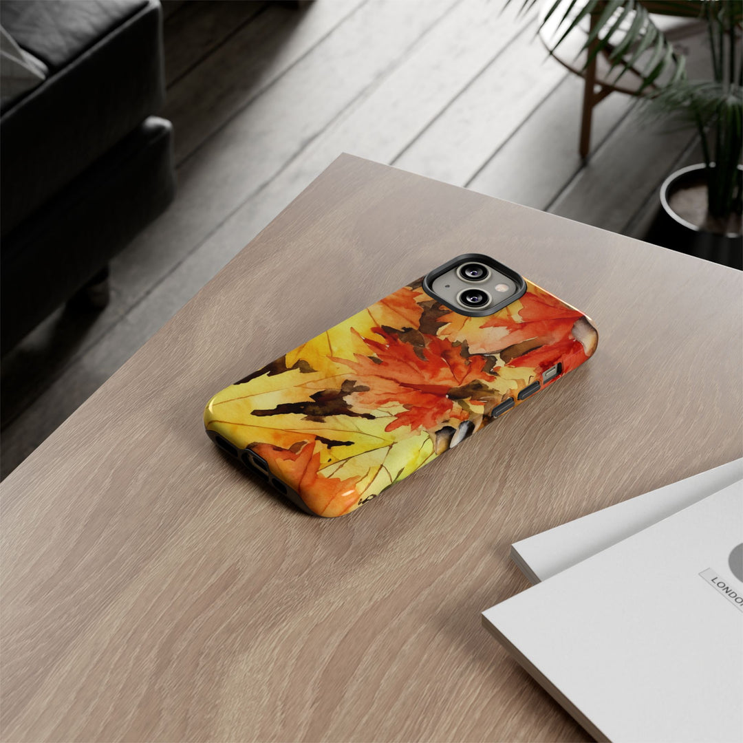 Impact Resistant, Fall Leaves, Cute Phone Cases for Samsung S24, S23, S22, S21, IPhone 15 pro Iphone 14 pro Iphone 13 IPhone 12 Iphone 11 - Studio40ParkLane
