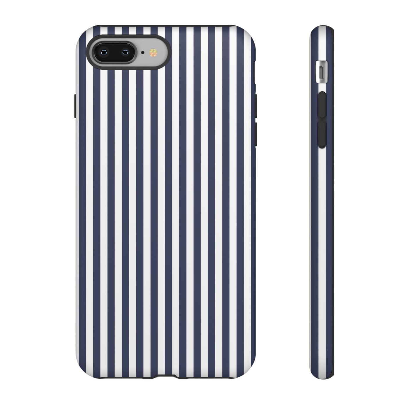 Tough Premium Navy Blue Stripes Phone Case Gift for Her - For Apple iPhone 16 Pro Max 16e iPhone 15 Pro iPhone Iphone 14 Plus 13 Pro 12 SE XR - Studio40ParkLane