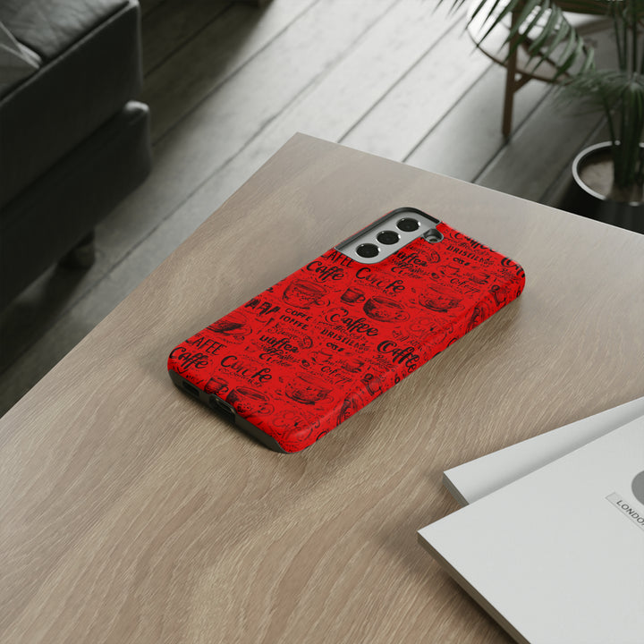 Cute Samsung Phone Case | Aesthetic Samsung Phone Case | Galaxy S23, S22, S21, S20 | Red Black Coffee, Protective Phone Case - Studio40ParkLane
