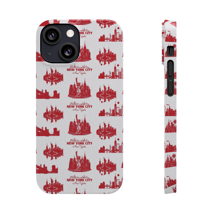 Slim New York Skyline Red Collage Coquette Gift for Her Cute Phone Cases for Iphone 16 Pro Max | iPhone 15 Case | iPhone 15 Pro Max Case, Iphone 14, Iphone 14 Pro Max, Iphone 13 12 11 8 7 - Studio40ParkLane