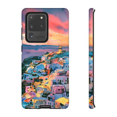 Impact Resistant, Greek Sunset, Cute Phone Cases for Samsung S24, S23, S22, S21, IPhone 15 pro Iphone 14 pro Iphone 13 IPhone 12 Iphone 11