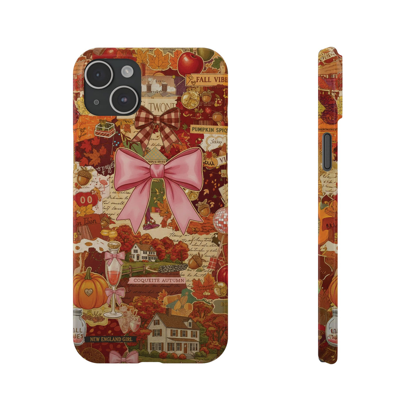 New England fall Coquette Collage Cute Phone Case for Iphone 16 - | iPhone 15 Pro Max Case | iPhone 14 Case Iphone 13 12 11 10 9 8 7 X XS - Studio40ParkLane