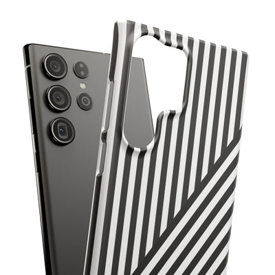 Aesthetic Black White Stripes Cute Phone Case Sleek Snap - For iPhone 17 Pro Max iPhone 16 Pro iPhone 15 Iphone 14 Plus 13 Pro 12 11 10 Gift - Studio40ParkLane