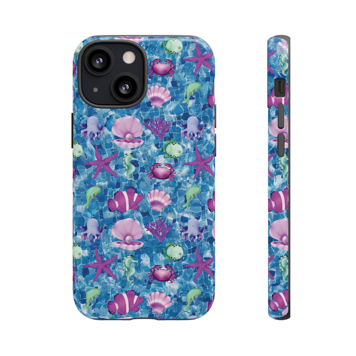 Cute IPhone Case | Blue Pink Under The Sea, iPhone 15 Case | iPhone 15 Pro Case, Iphone 14 Case, Iphone 14 Pro Max Case, Protective Iphone Case - Studio40ParkLane