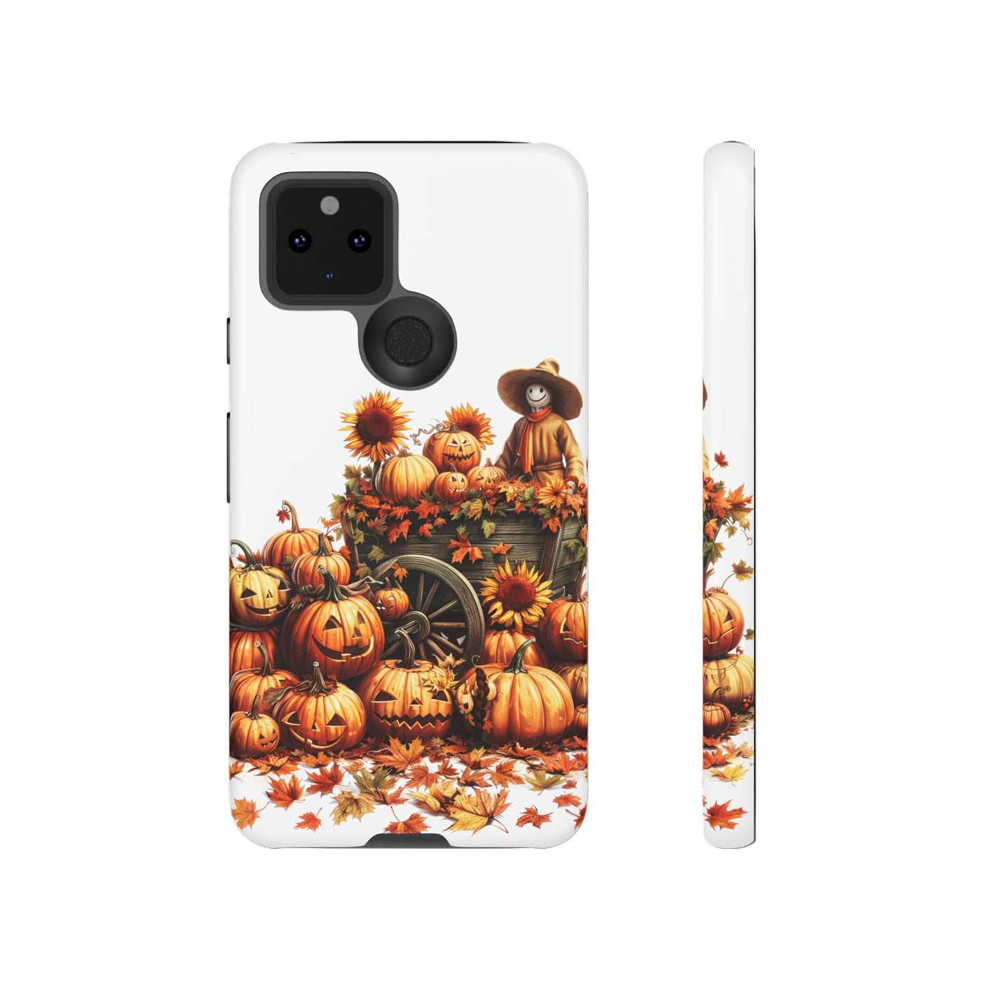 Impact Resistant, Fall Leaves Scarecrow, Cute Phone Cases for Samsung S24, S23, S22, S21, IPhone 15 pro Iphone 14 pro Iphone 13 IPhone 12 Iphone 11