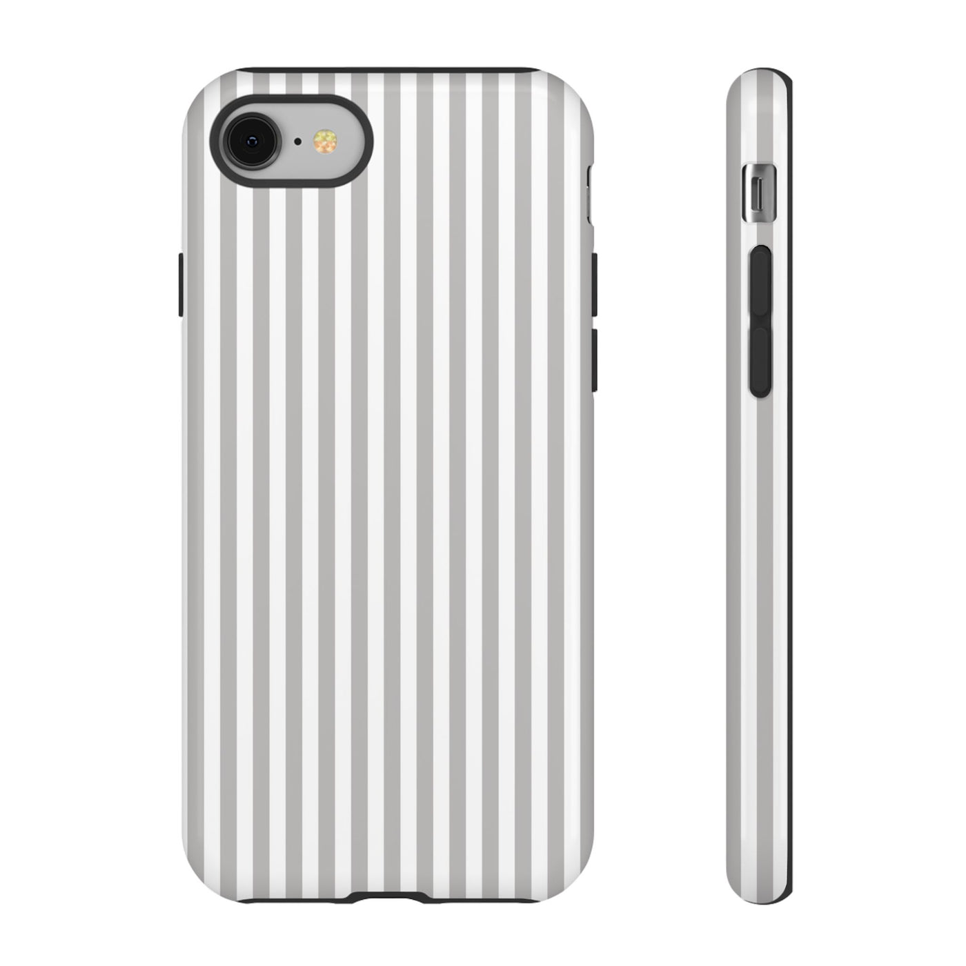 Tough Premium Ash Grey Stripes Phone Case Gift for Her - For Apple iPhone 16 Pro Max 16e iPhone 15 Pro iPhone Iphone 14 Plus 13 Pro 12 SE XR - Studio40ParkLane