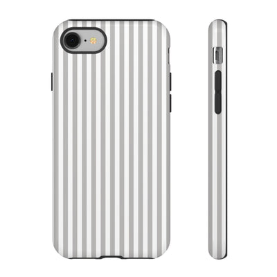 Tough Premium Ash Grey Stripes Phone Case Gift for Her - For Apple iPhone 16 Pro Max 16e iPhone 15 Pro iPhone Iphone 14 Plus 13 Pro 12 SE XR - Studio40ParkLane