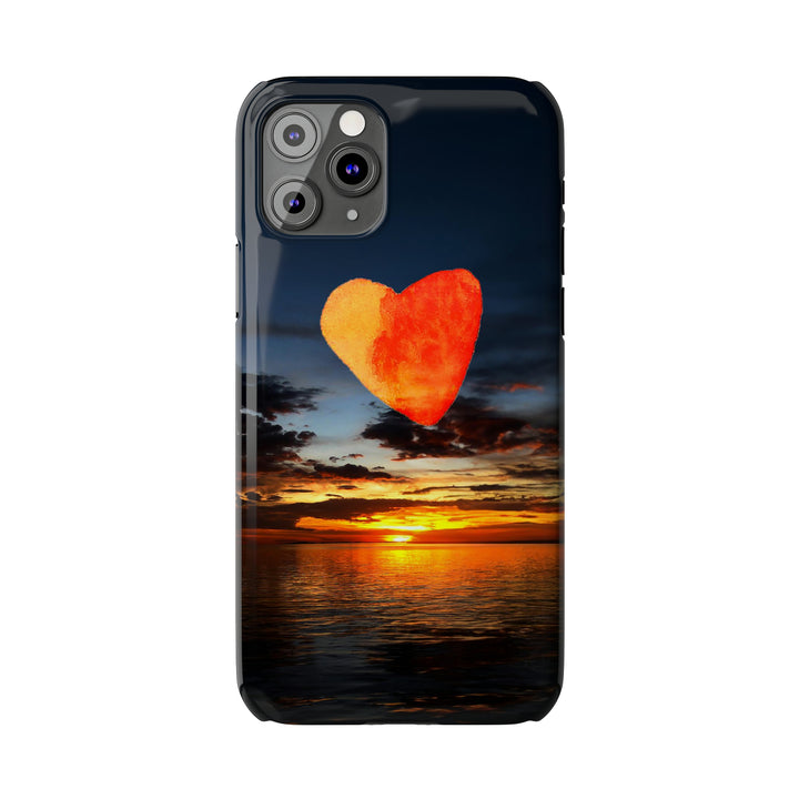Slim Cute Phone Cases for Iphone - | iPhone 15 Case | iPhone 15 Pro Max Case, Iphone 14 Case, Iphone 14 Pro Max, Iphone 13, Rising Heart Sunset - Studio40ParkLane
