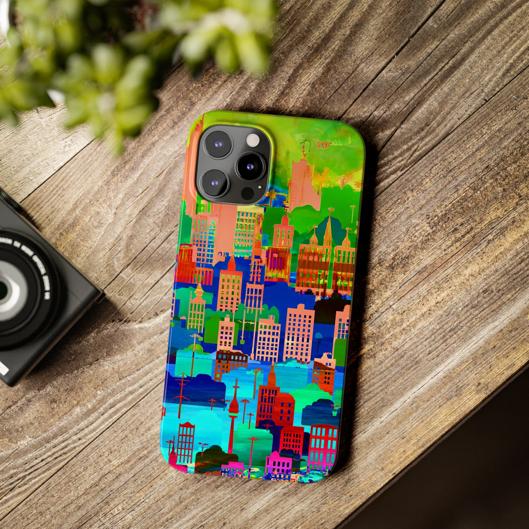 Slim Cute Phone Cases for Iphone - | iPhone 15 Case | iPhone 15 Pro Max Case, Iphone 14 Case, Iphone 14 Pro Max, Iphone 13, Summer City Skyline - Studio40ParkLane