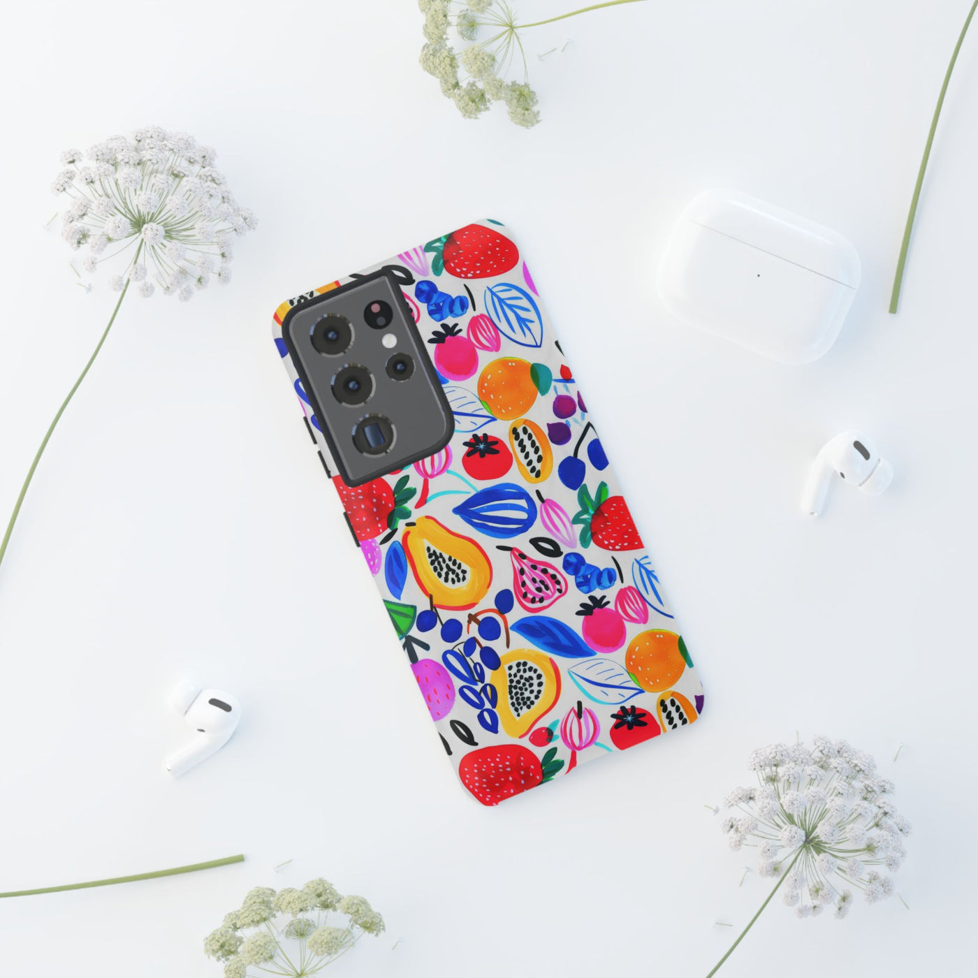 Cute Samsung Phone Case | Aesthetic Samsung Phone Case | Galaxy S23, S22, S21, S20 | Summer Fruit Cocktail, Protective Phone Case