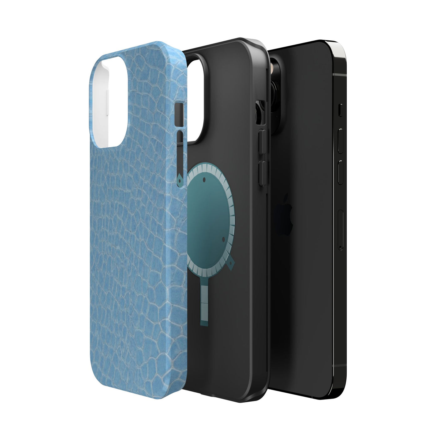 Non Leather Blue Color Pattern Magsafe Cute Phone Case for Iphone Gift for Her, | iPhone 15 Case | iPhone 15 Pro Max Case, Iphone 14, Iphone 14 Pro Max, Iphone 13, Iphone 16