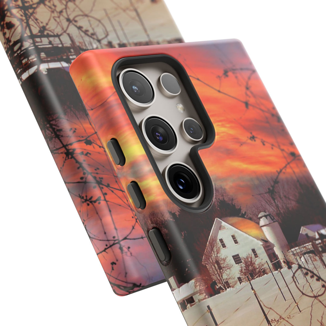 Impact Resistant, Winter Sunset Cute Phone Cases for Samsung S24, S23, S22, S21, IPhone 15 pro Iphone 14 pro Iphone 13 IPhone 12 Iphone 11 - Studio40ParkLane