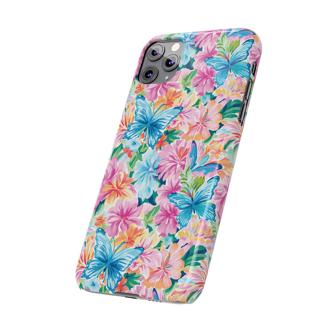 Slim Butterflies Flowers Gift for Her Cute Phone Cases for Iphone 16 Pro Max | iPhone 15 Case | iPhone 15 Pro Max Case, Iphone 14, 13, 12, 11, 10, 8, 7