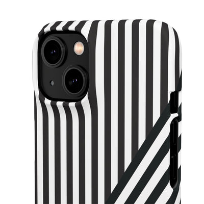 Aesthetic Black White Stripes Cute Phone Case Sleek Snap - For iPhone 17 Pro Max iPhone 16 Pro iPhone 15 Iphone 14 Plus 13 Pro 12 11 10 Gift - Studio40ParkLane