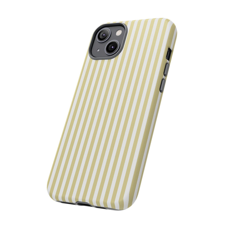 Tough Premium Soft Yellow Stripes Phone Case Gift for Her - For Apple iPhone 16 Pro Max 16e iPhone 15 Pro iPhone Iphone 14 Plus 13 Pro 12 SE XR - Studio40ParkLane